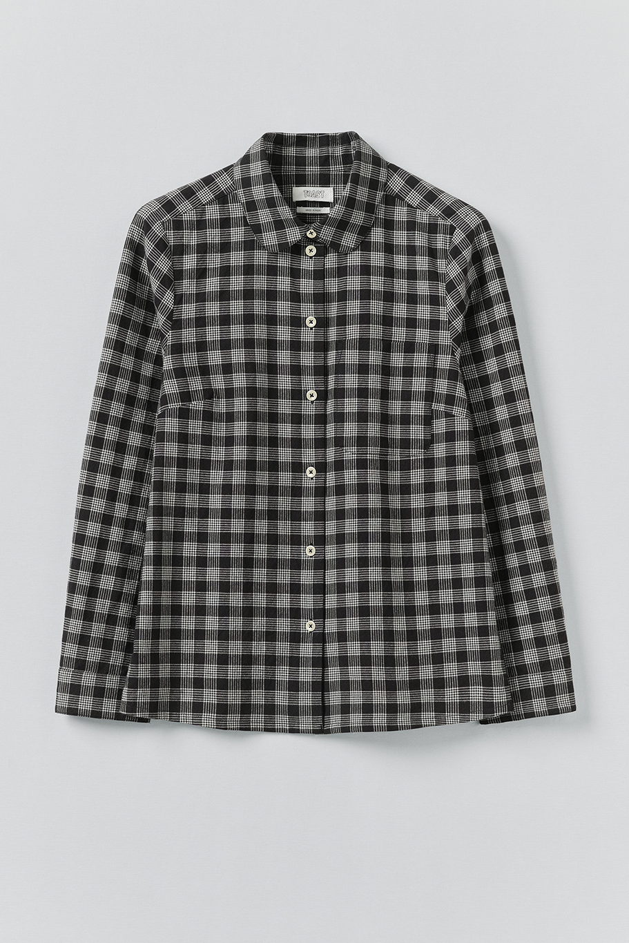 Toast - Ollie Binding Check Cotton Wool Shirt - Black/Ecru