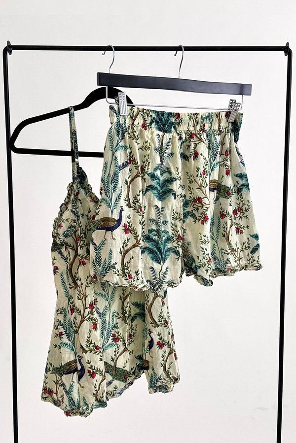 Arabella - Peacock Pyjama Set - Cotton