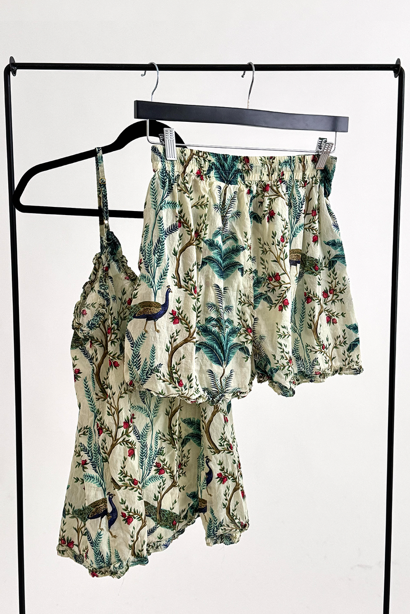Arabella - Peacock Pyjama Set - Cotton