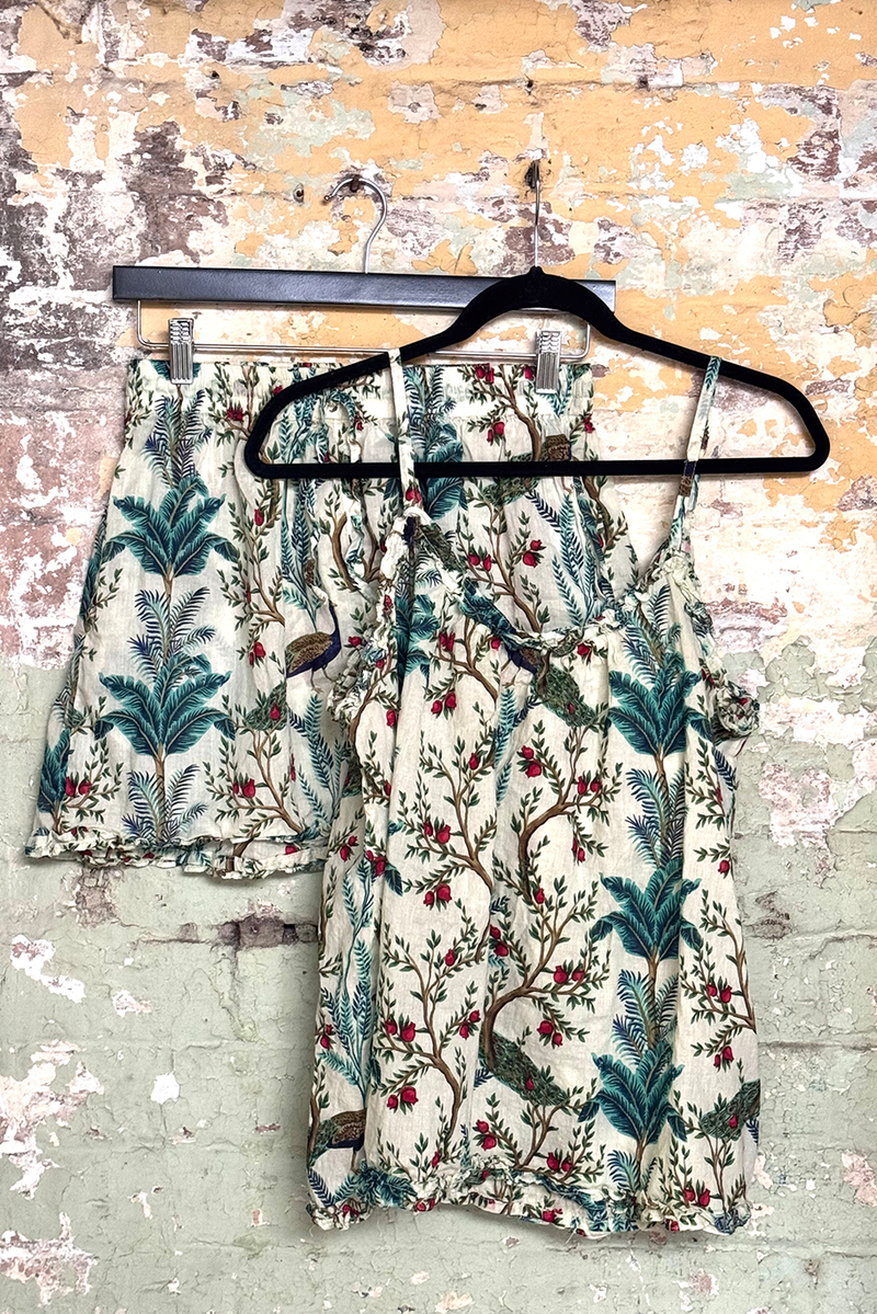 Arabella - Peacock Pyjama Set - Cotton