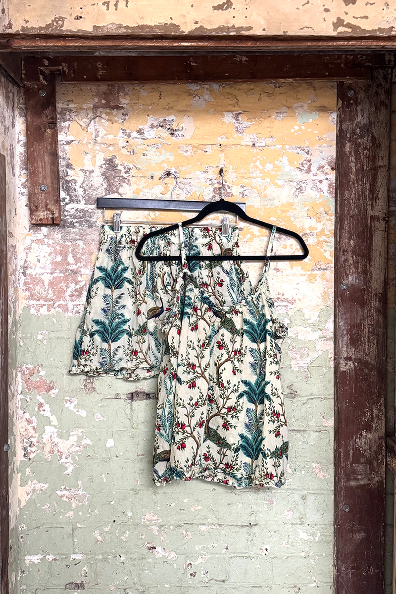 Arabella - Peacock Pyjama Set - Cotton