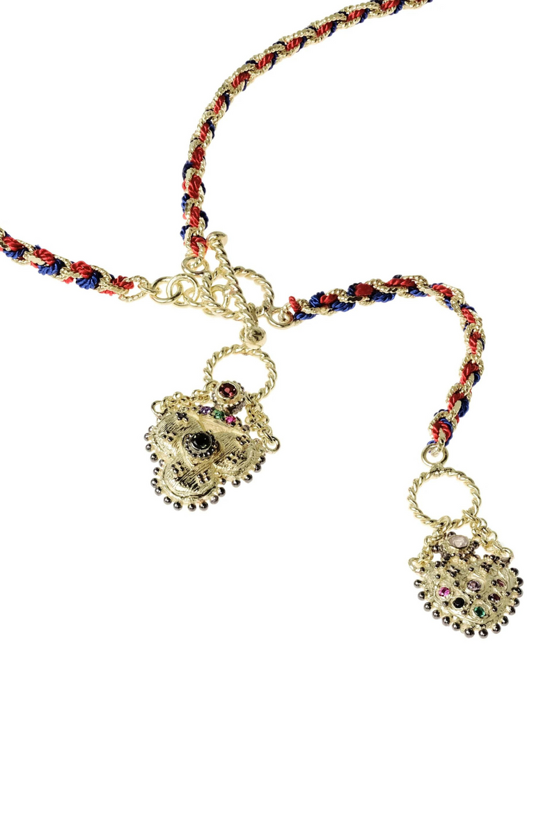 Marie Laure Chamorel - N° 837 NECKLACE NAVY RED