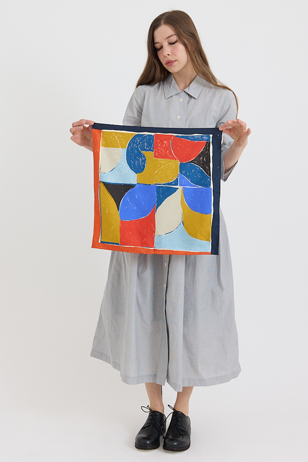 Toast - Paintbox Print Silk Bandana - Cardinal Red