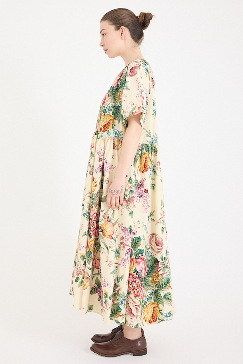 Metta - Paloma Dress - Bouquet Print Cotton Poplin
