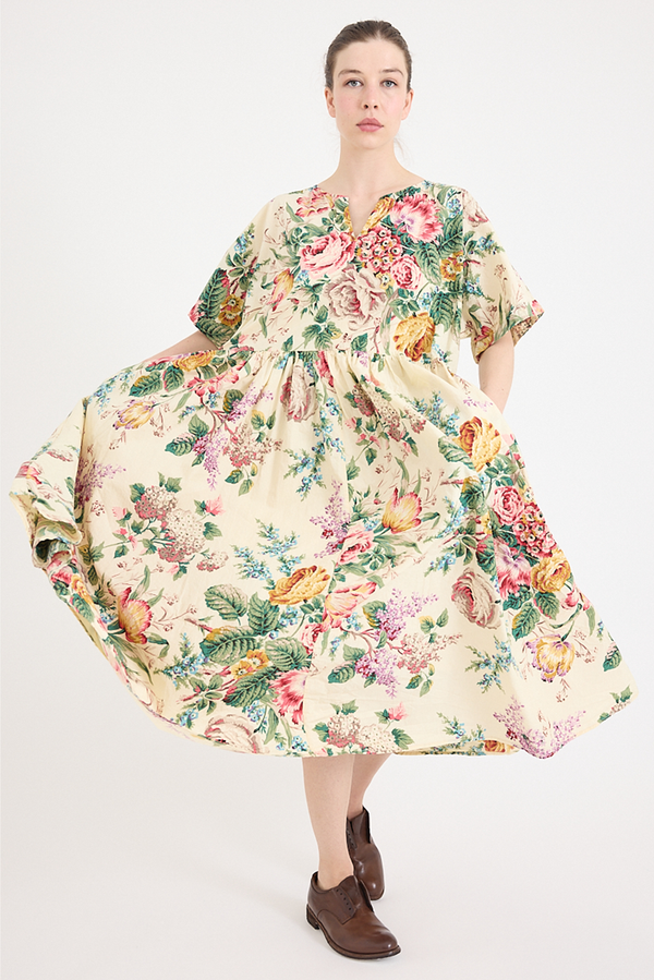 Metta - Paloma Dress - Bouquet Print Cotton Poplin