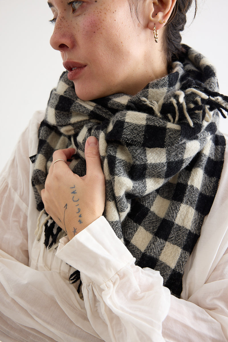 Pas de Calais - Cashmere Check Scarf