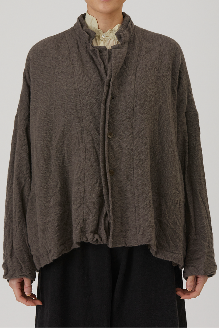 Pas de Calais - Cashmere Voile Double-Layered Collar Jacket