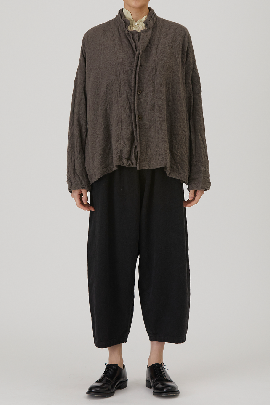 Pas de Calais - Cashmere Voile Double-Layered Collar Jacket