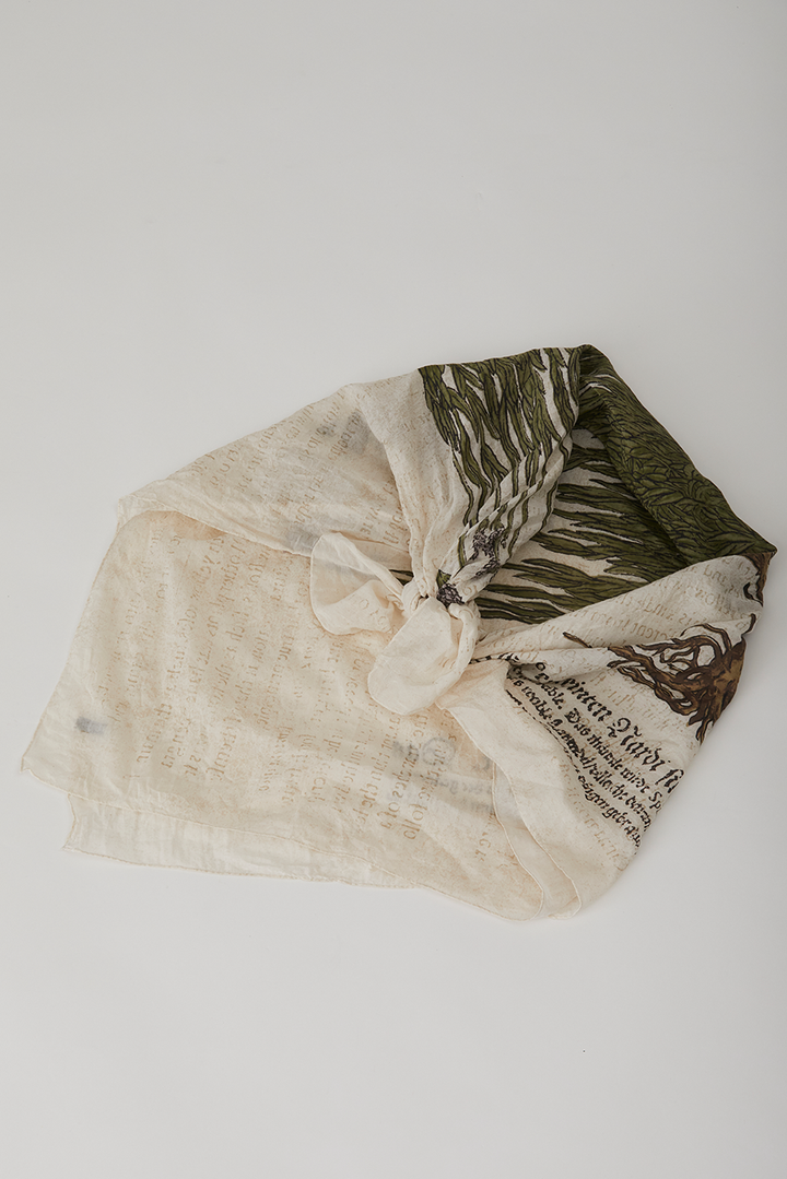 Pas de Calais - Cotton Silk Lavender Print Scarf