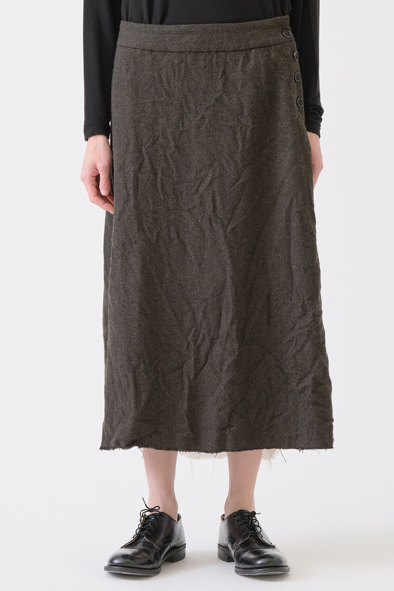 Pas de Calais - Herringbone Semi Flared Skirt