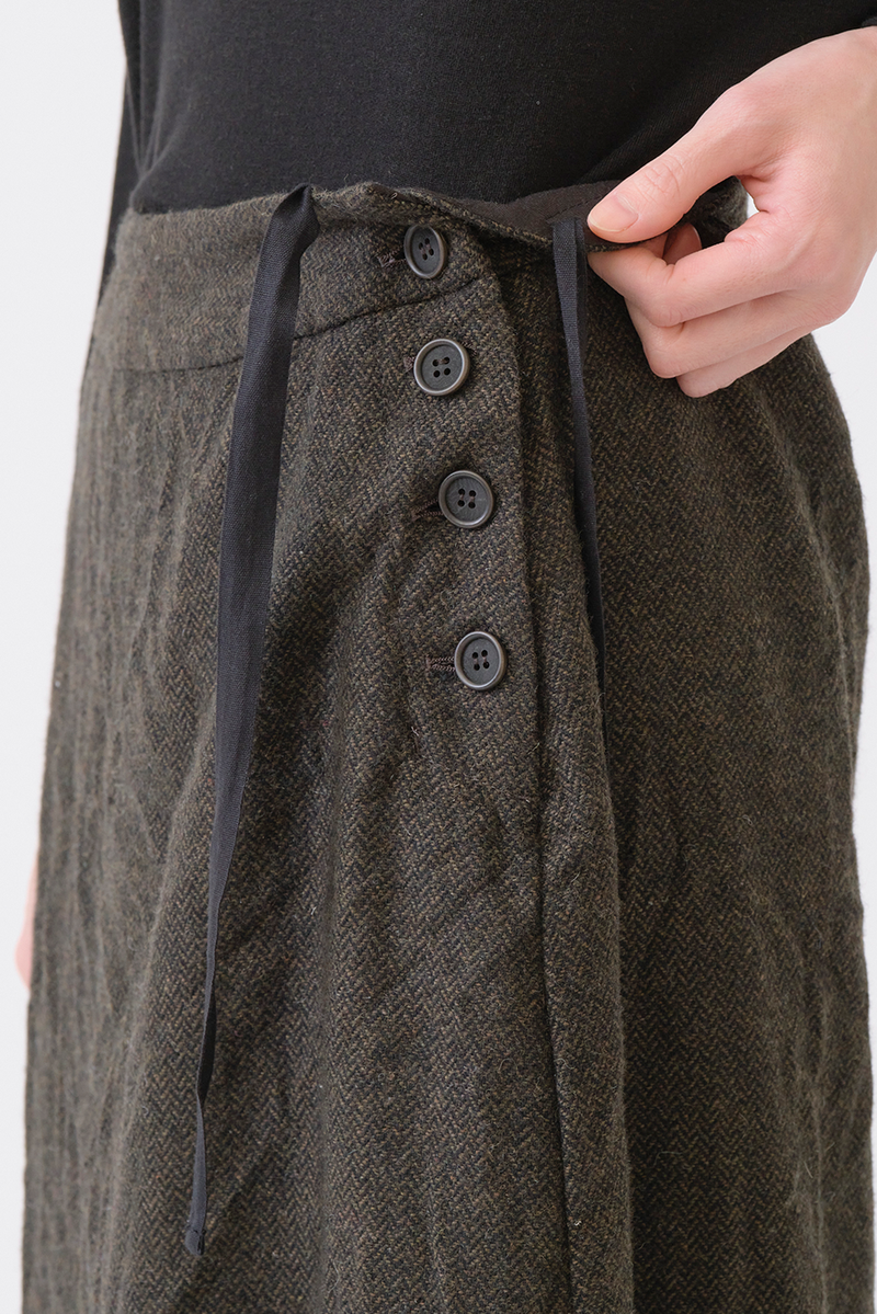 Pas de Calais - Herringbone Semi Flared Skirt