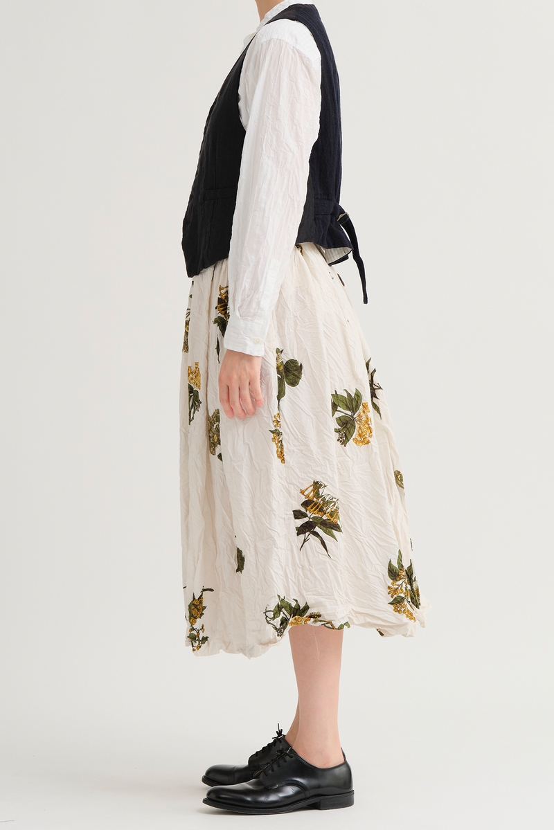 Pas de Calais - L/H Canvas + Yarn dyed Stripe V-Neck Vest - Navy