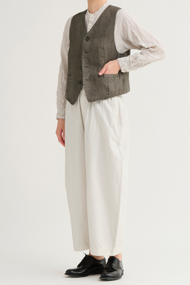 Pas de Calais - Linen Twill V-Neck Vest