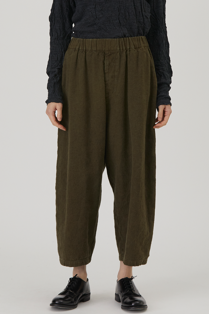 Pas de Calais - Natural Brushed Linen Cotton Twill Relaxed Pants