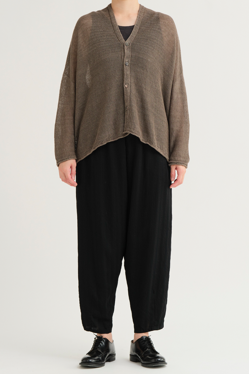 Pas de Calais - Normandy Vintage Linen Cardigan - Greige