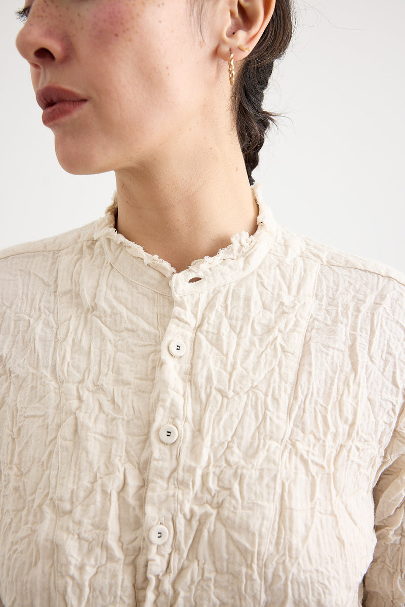 Pas de Calais - Plain Shirring Brushed Blouse