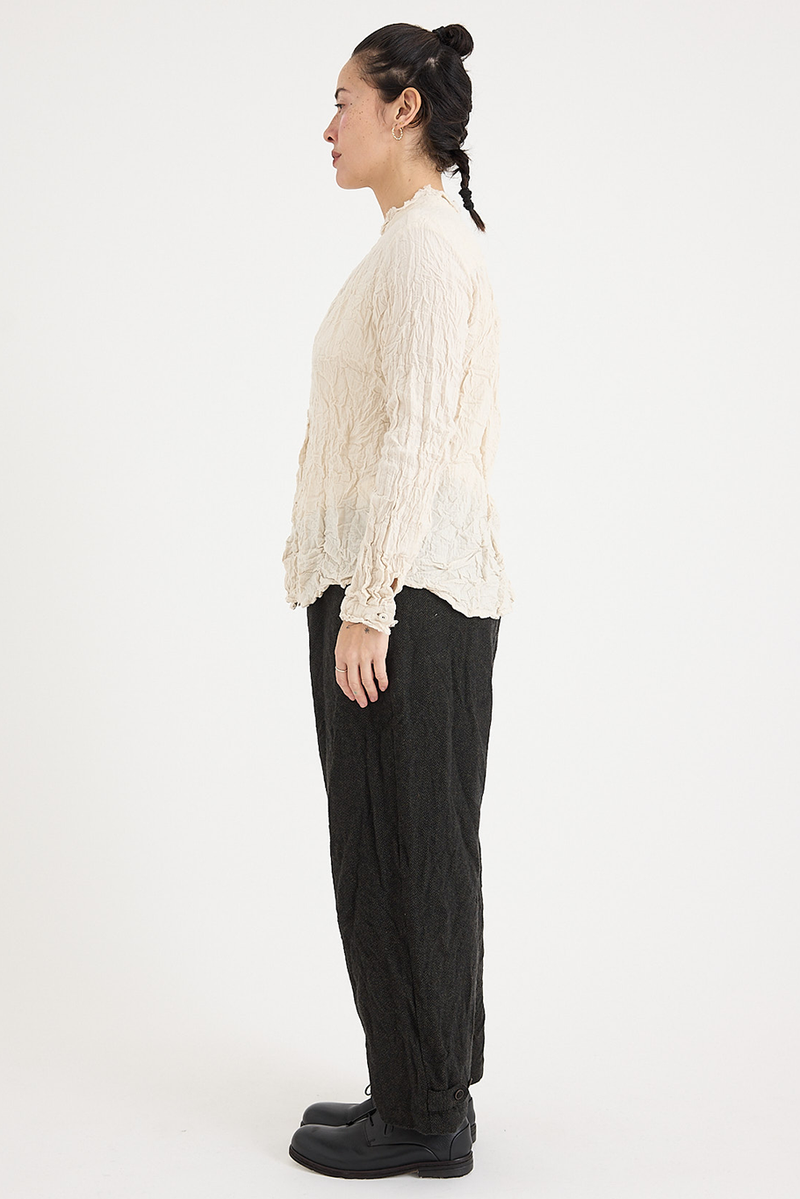 Pas de Calais - Plain Shirring Brushed Blouse