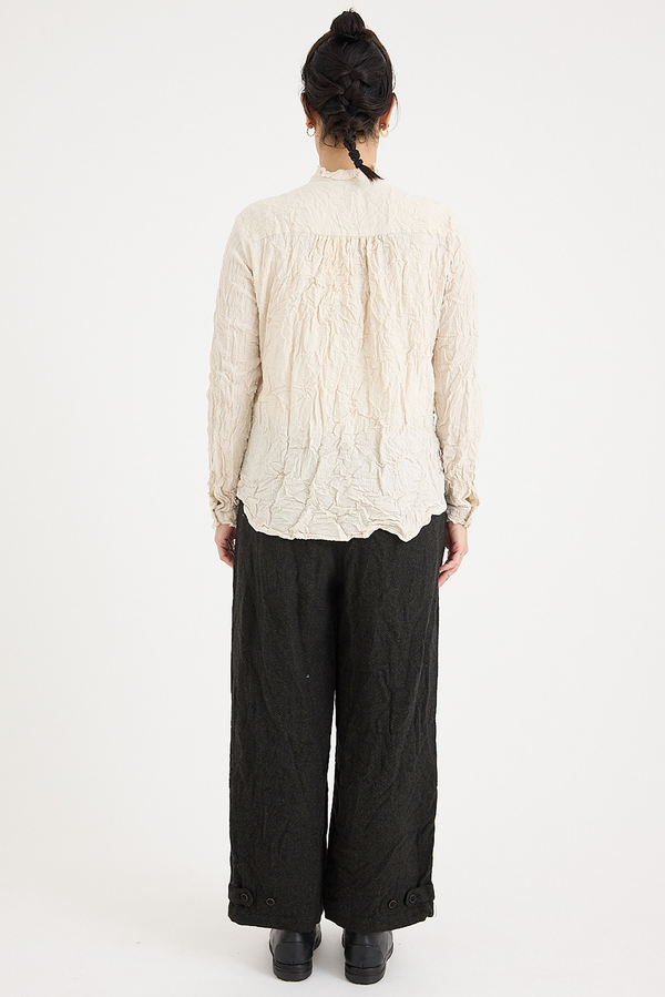 Pas de Calais - Plain Shirring Brushed Blouse