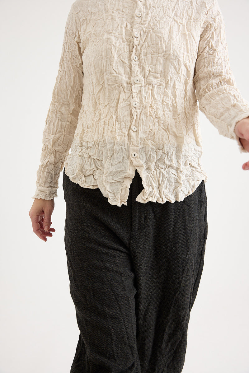 Pas de Calais - Plain Shirring Brushed Blouse