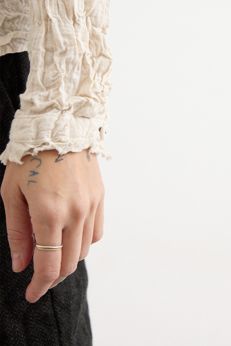 Pas de Calais - Plain Shirring Brushed Blouse