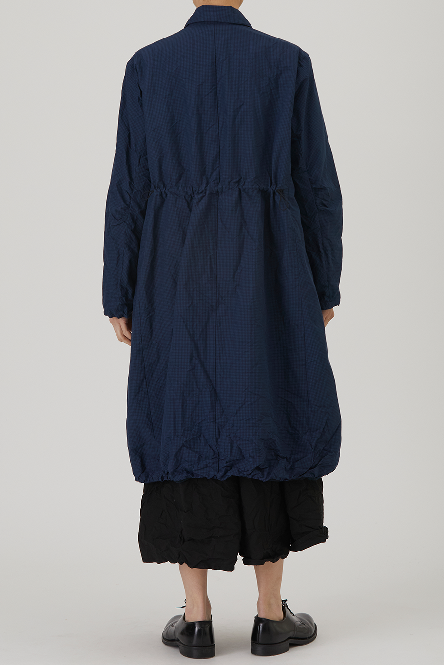Pas de Calais - Washed Cotton Mini Check Tailored Coat
