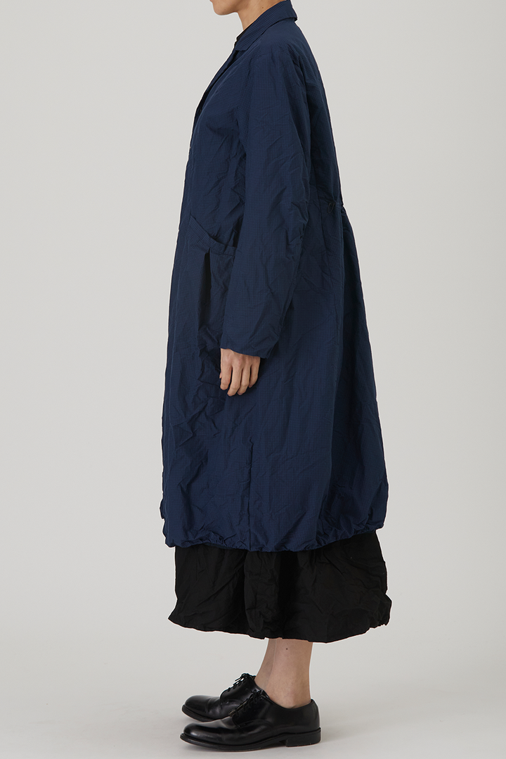 Pas de Calais - Washed Cotton Mini Check Tailored Coat