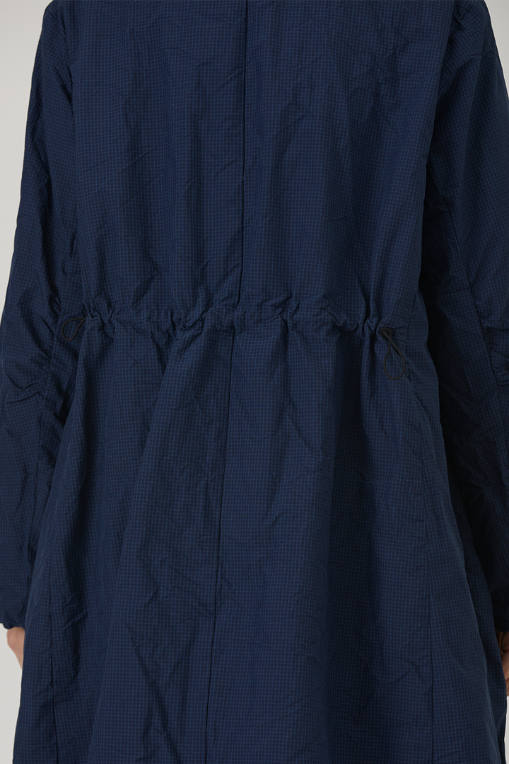 Pas de Calais - Washed Cotton Mini Check Tailored Coat