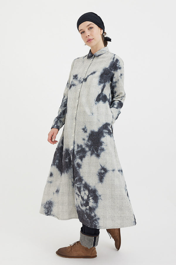suzusan Shibori Shirt Dress