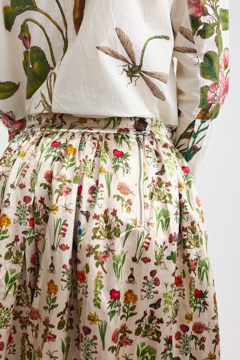 Aleksandr Manamis - Petite Fleurs Gathered Silk Skirt
