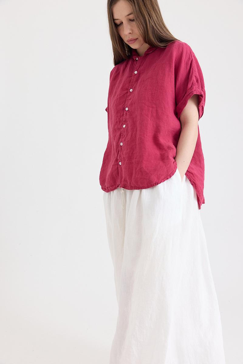 Metta - Pippi Short Sleeve Blouse - Light Linen