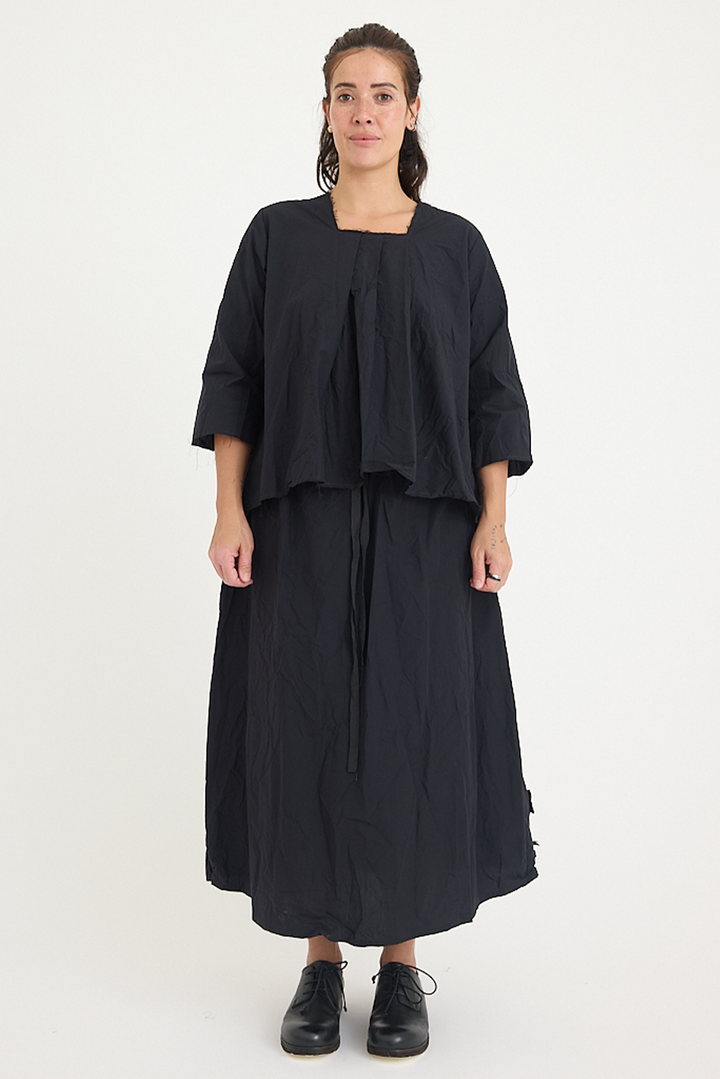 SCHA - Pleated Square Back 3/4 Sleeve Top