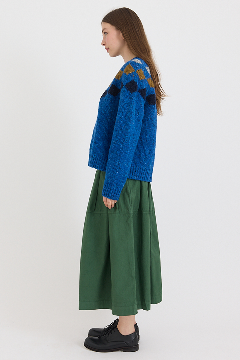 Toast - Pleated Panelled Cotton Linen Poplin Skirt