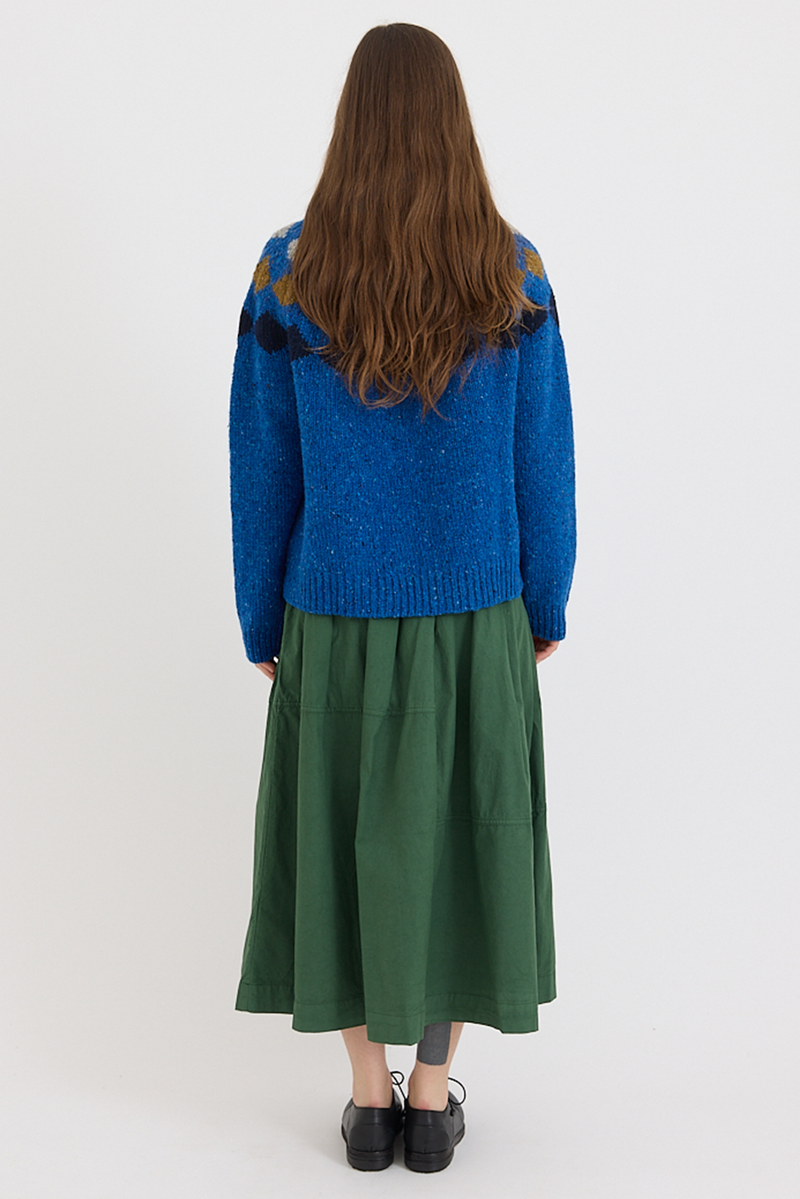 Toast - Pleated Panelled Cotton Linen Poplin Skirt