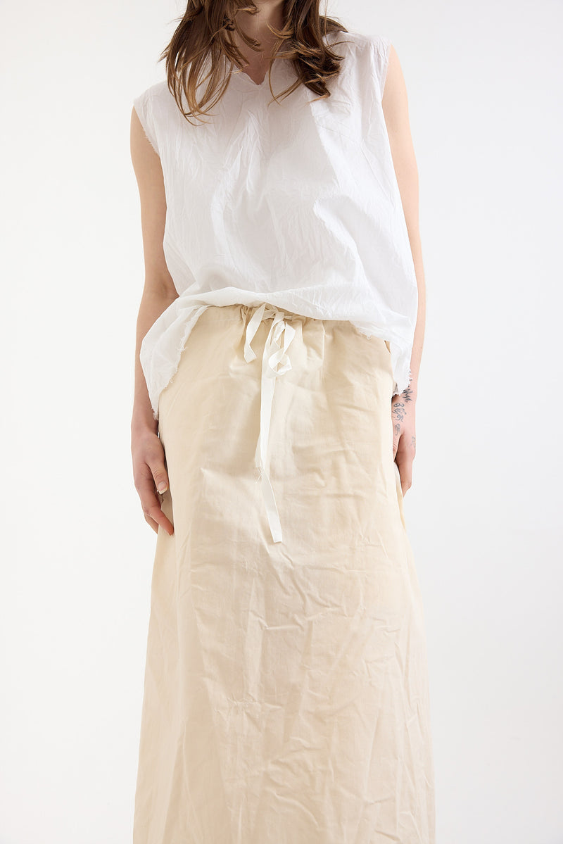 SCHA - Two Pockets Twisted Skirt Medium Long - Natural