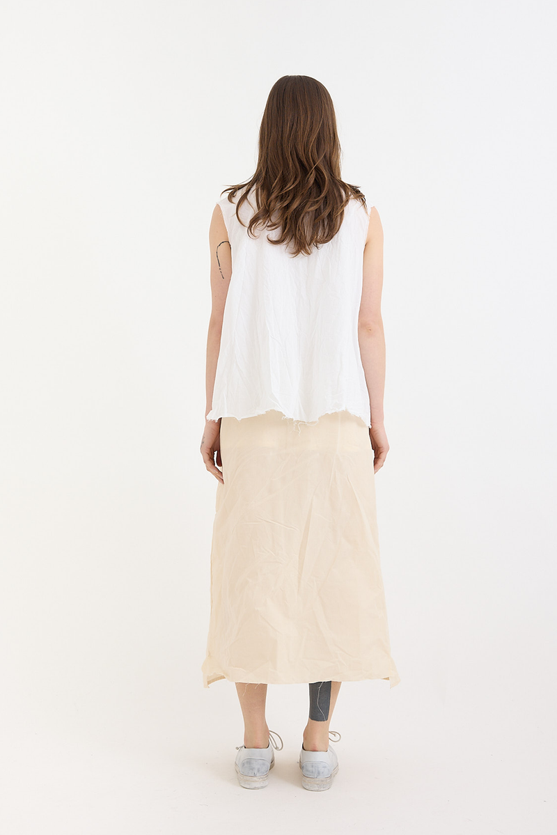 SCHA - Two Pockets Twisted Skirt Medium Long - Natural