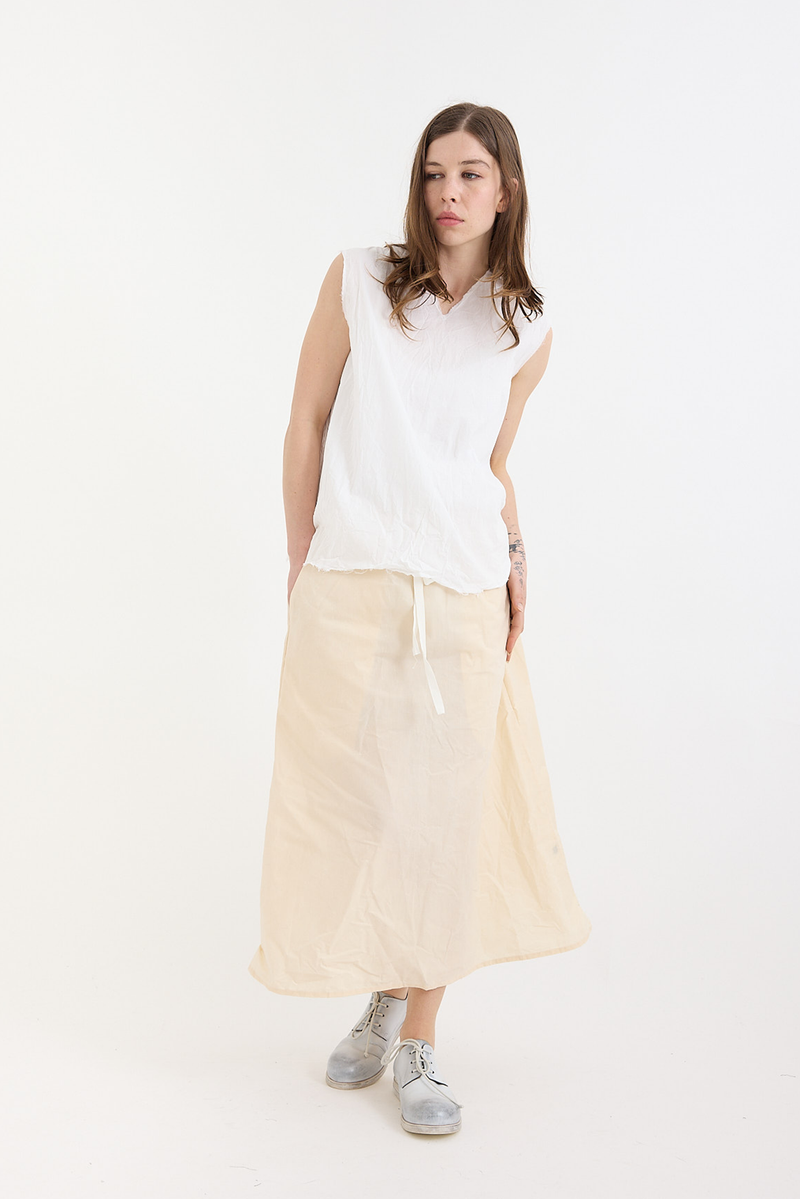 SCHA - Two Pockets Twisted Skirt Medium Long - Natural