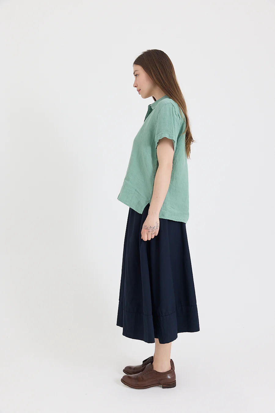 Metta - Ash A-line Skirt - Cotton Twill