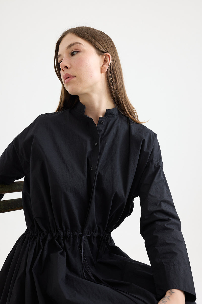 Kaval - Stand Collar Pullover Dress - Typewriter Cotton