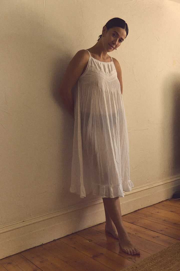 Arabella - Pin Tucked Lace Slip