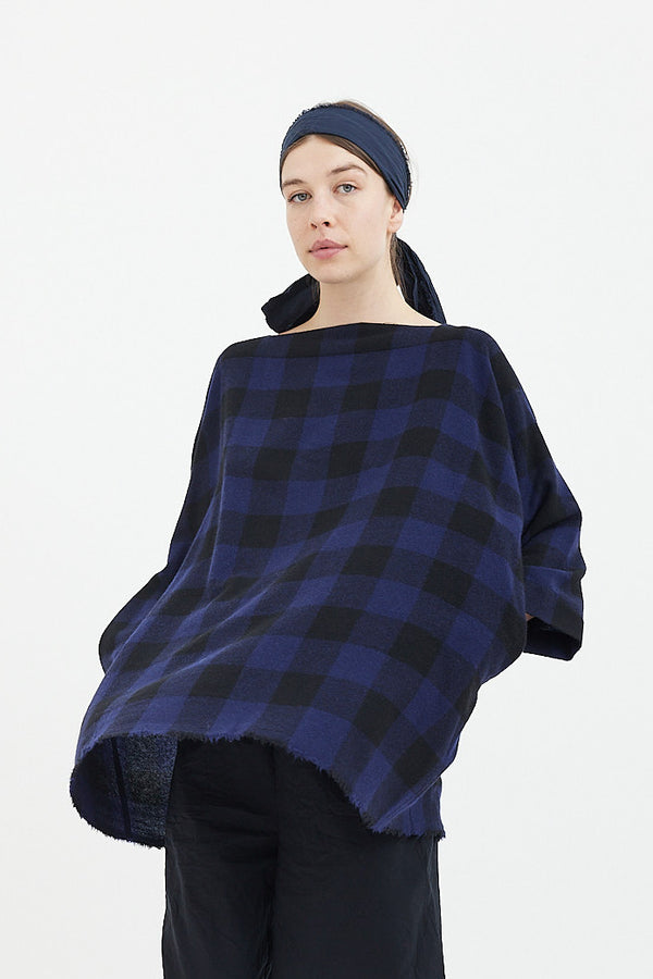 Daniela Gregis - Shirt Square Selvedge Bottom - Stardust Blue/Black Check