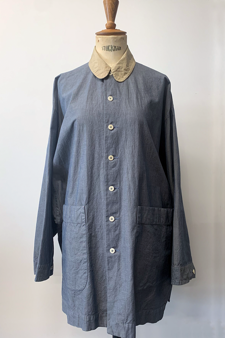Skrimshand - Overshirt - Indigo Blue with Sand Collar
