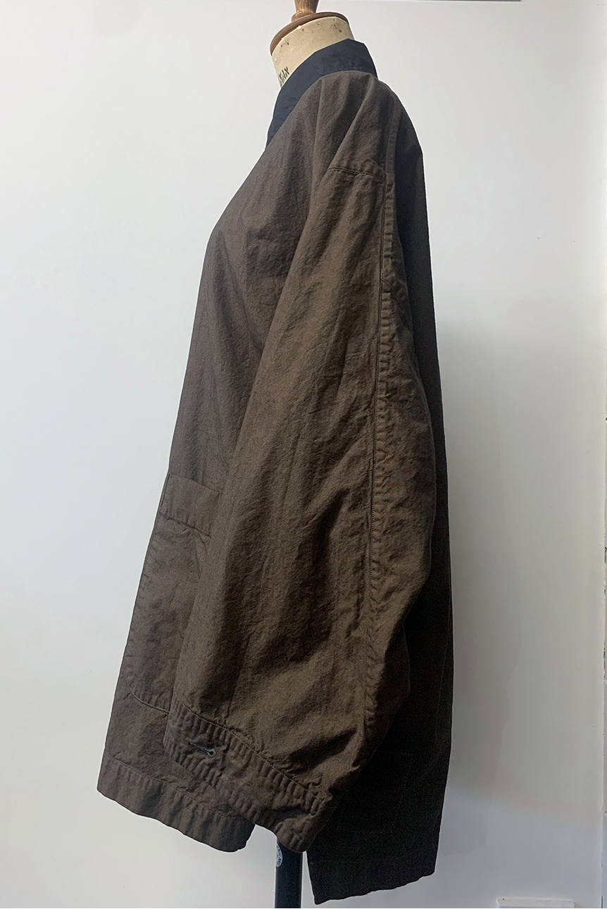 Skrimshand - Overshirt - Dark Brown with Black Collar
