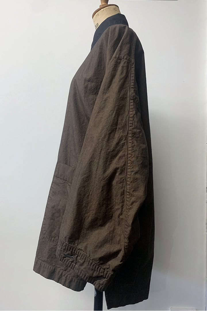 Skrimshand - Overshirt - Dark Brown with Black Collar