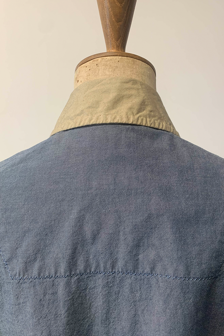 Skrimshand - Overshirt - Indigo Blue with Sand Collar