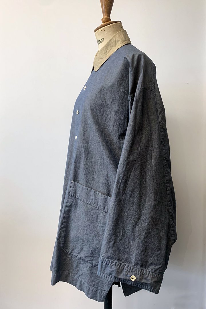 Skrimshand - Overshirt - Indigo Blue with Sand Collar