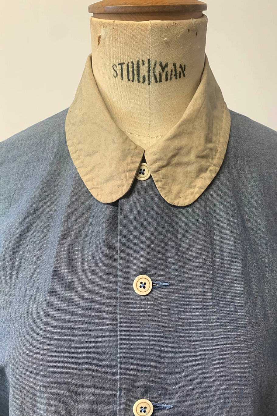 Skrimshand - Overshirt - Indigo Blue with Sand Collar