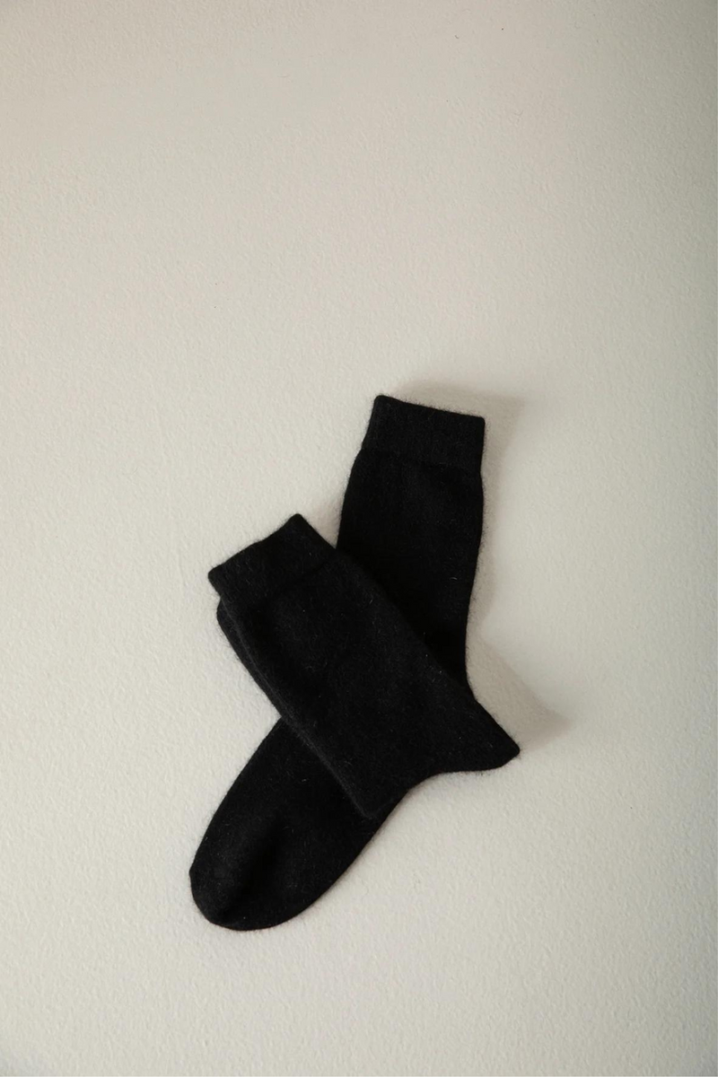 Francie - Possum Merino Socks  / Black