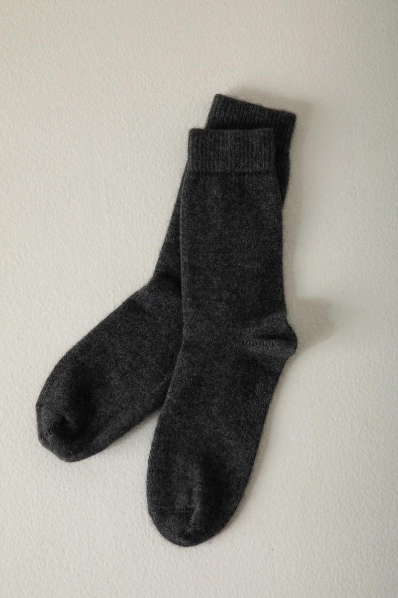 Francie - Possum Merino Socks / Charcoal