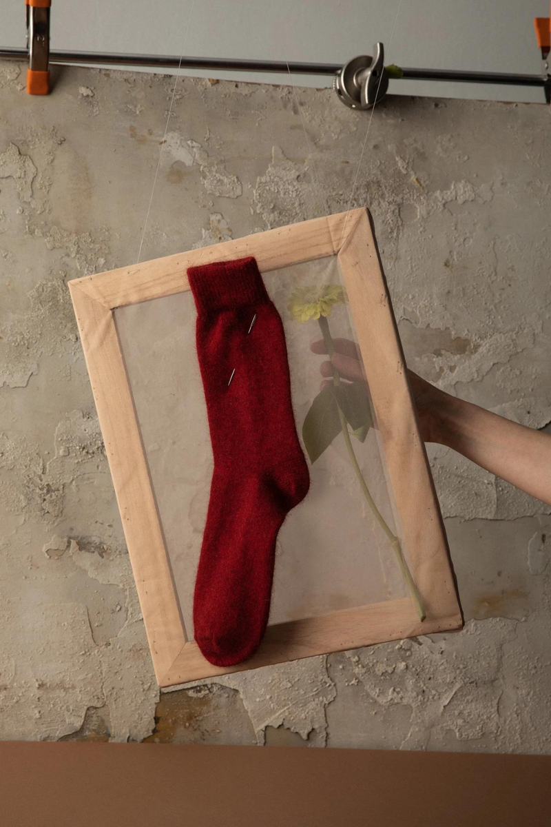 Francie - Possum Merino Socks / Crimson