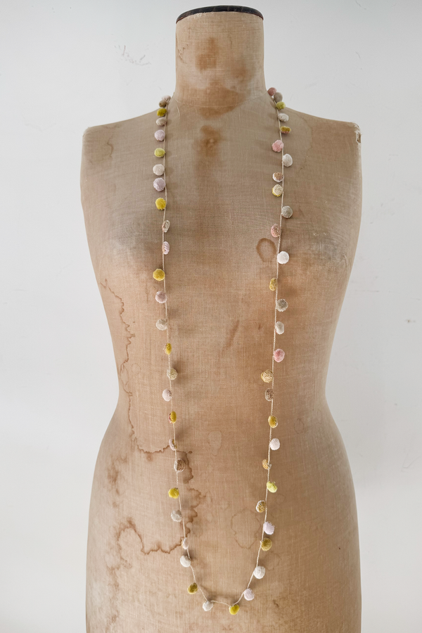 Sophie Digard - Large Linen Crocheted Necklace - PomPom